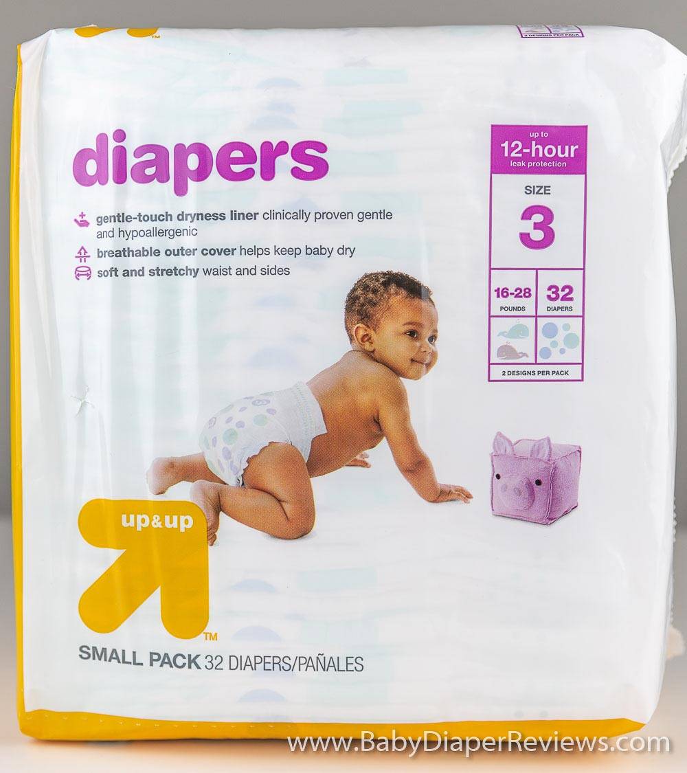 Detail view of Target diapers back